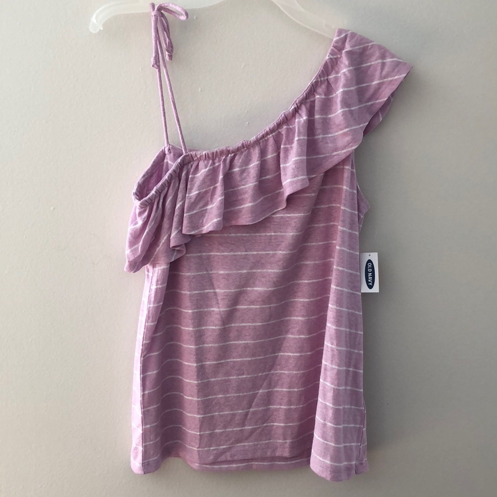 Old Navy Ruffled Linen-Blend One-Shoulder New - Picture 4 of 5